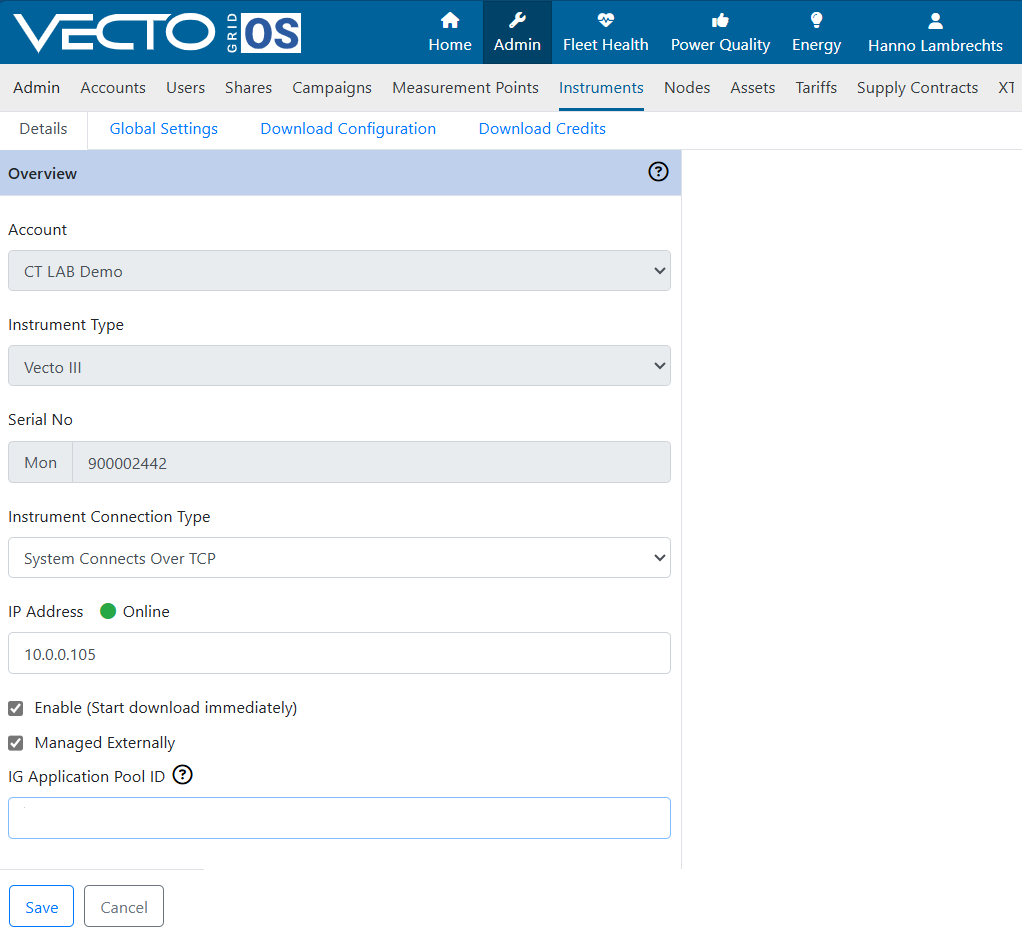 Demo VGOS Screen