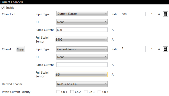 Enter Voltage Channel Details
