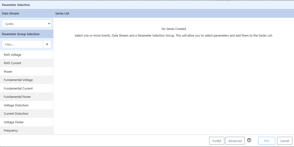 Populated event viewer