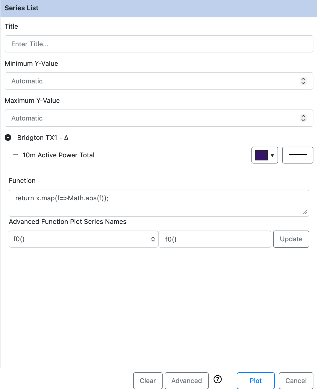 Trend viewer advanced